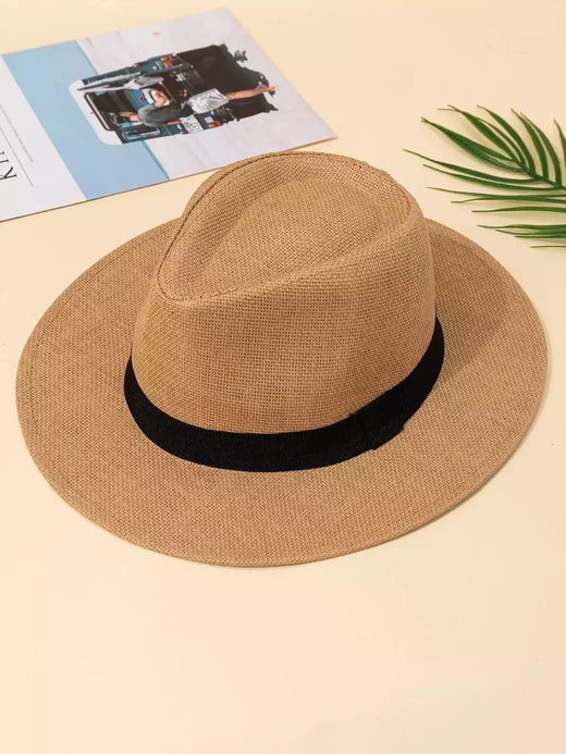 Chapéu do verão para homens e mulheres, chapéu de praia, estilo inglês, abas largas, sombreamento do sol, palha do panamá
