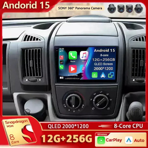 Android 15 para fiat ducato peugeot boxer citroen jumper 2006-2022 2k qled android rádio do carro reprodutor multimídia estéreo gps carplay