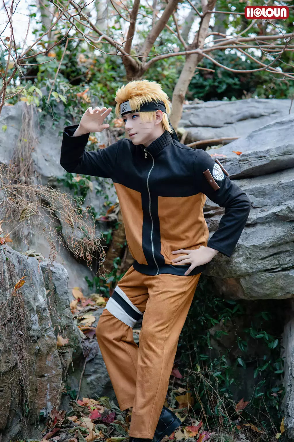 Holoun anime uzumaki cosplay traje adulto versão calças superiores cocar natal presente de ano novo cos convenção