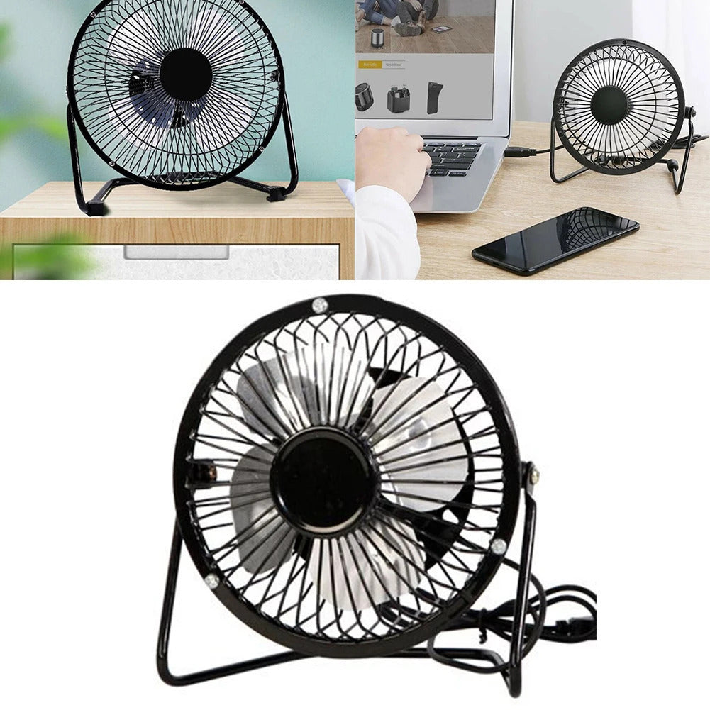 1pcs Ventilador USB Ventilador de mesa Ventilador portátil 360 ° Ventilador de resfriamento ajustável Ventilador leve de 4 polegadas dobrável para telefone celular de escritório de mesa em casa