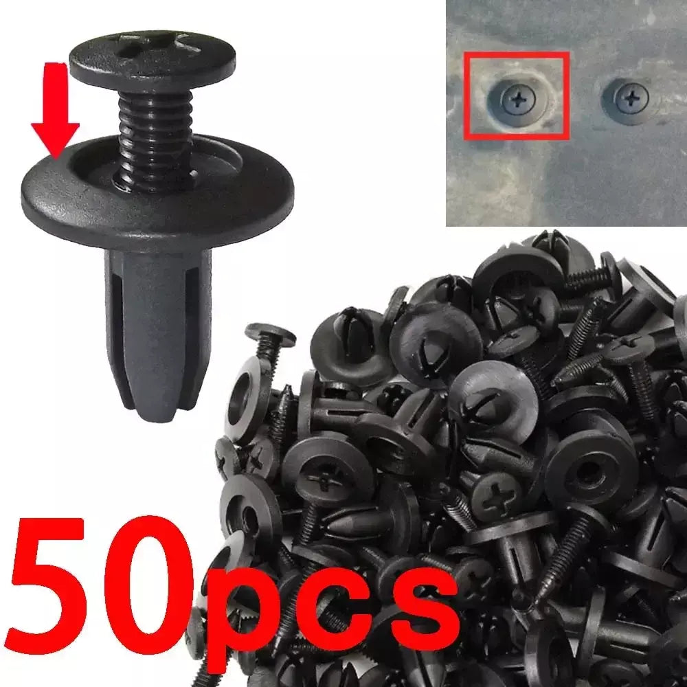 Para-choque de carro, 8mm, buraco, 1000/500/50 peças, rebites de plástico, parafuso, porta, painel de guarnição, clipes de fixação, acessórios de carro