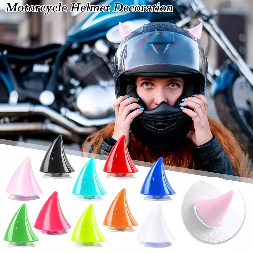 Rubber Devil's Horns para Motocicleta Capacete, Canto, Decoração, Ventosa, Moto, Bicicleta Headwear, Peças, Acessórios, H9T7