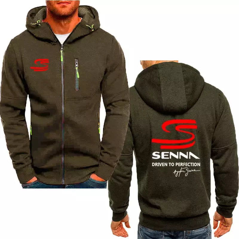 Ayrton Senna-Casaco com capuz de lã extragrande masculino, moletom de algodão luxuoso, marca quente
