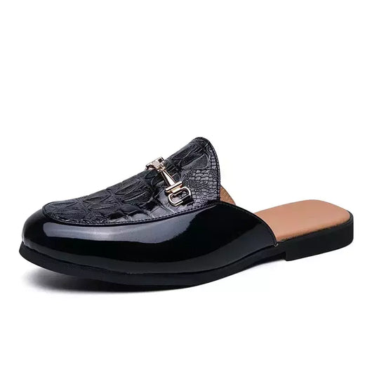 Sapatos casuais meio arrasto para homens, mocassins da moda, deslizamento em apartamentos, marca de luxo, mocassins novos, tamanho grande 38-46, 2023