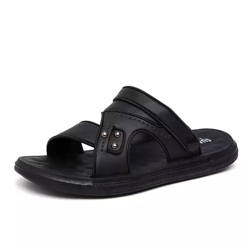 Sandálias de couro confortáveis masculinas, sapatos ao ar livre, marca original, tendência adulta, verão, 2024