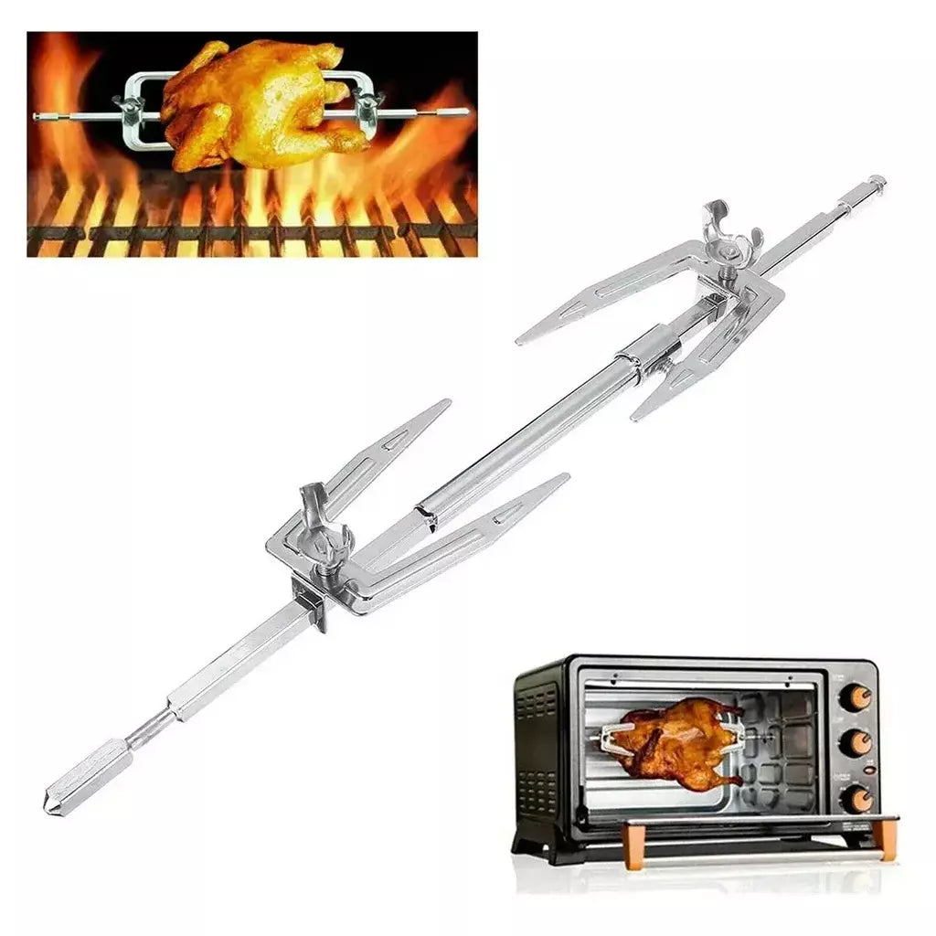 Conjunto de garfo rotativo para churrasco, rotador elétrico para churrasco, haste de grelha, 1.5v, tamanho d, motor rotador durável