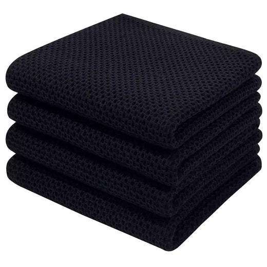 Homaxy-Super Absorvente Algodão Toalhas De Cozinha, Toalha De Microfibra Macia, Secagem Rápida, Lavar Pano De Limpeza, Doméstico, 4Pcs