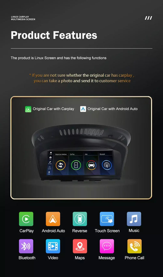 8.8 ''Sem fio roadtop carplay android auto para bmw série 3 5 e90 e91 e92 e93 e60 e61 ccc ci sistema tela de exibição multimídia