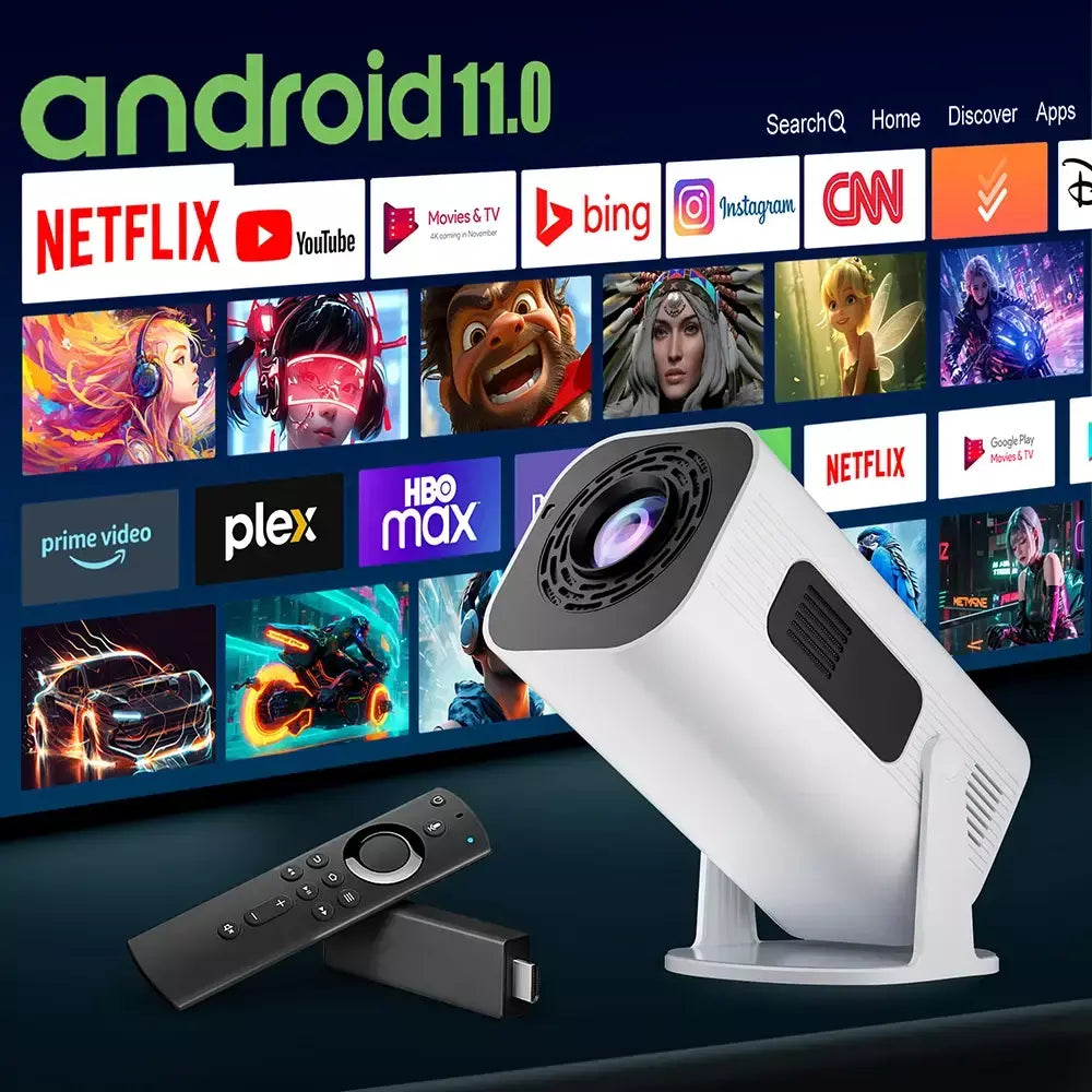 Salange P330W Mini Projetor Android 11 280 ANSI 4K 8K 1080P Wifi6 BT5.0 Projetor portátil de cinema em casa Android/IOS Video Theater