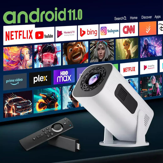 Salange P330W Mini Projetor Android 11 280 ANSI 4K 8K 1080P Wifi6 BT5.0 Projetor portátil de cinema em casa Android/IOS Video Theater