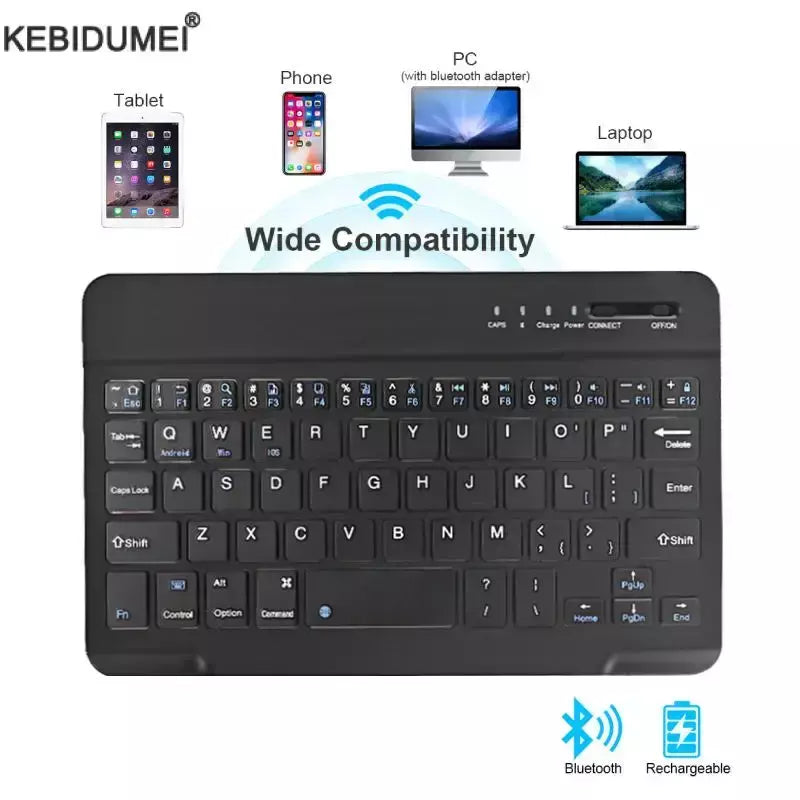 Teclado sem fio bluetooth mini teclado para portátil tablet telefone ipad teclado de jogos recarregável para android ios windows