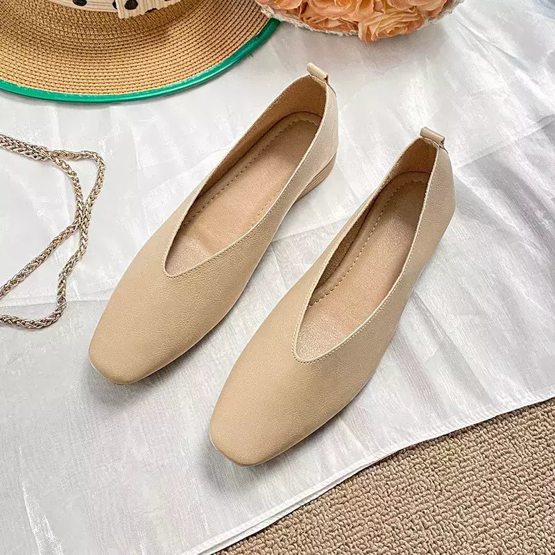 Toe quadrado Green Mary Janes, salto baixo, sola macia, sapatos retrô femininos, sapatilhas casuais fofas, francesa, elegante, verão