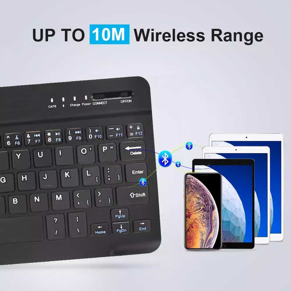 Mini teclado sem fio do bluetooth, recarregável, para o portátil, tabuleta, telefone, ipad, andróide, ios, janelas