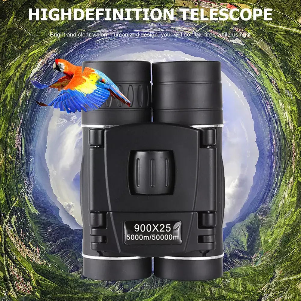 900x25 portátil hd zoom 5000m/50000m binóculos telescópio poderoso dobrável visão de longa distância caça acampamento ao ar livre esportes