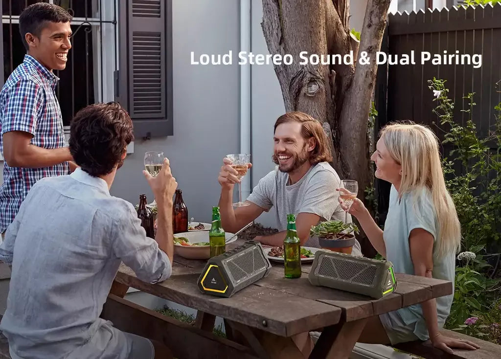 MLOVE P3 Alto-falante Bluetooth externo, alto-falante Bluetooth 5.3 com potência de saída de 40 W, som estéreo IPX7 à prova d'água, cartão Micro SD, luz RGB