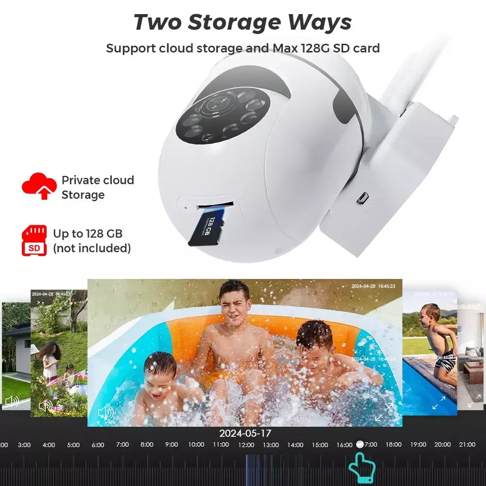 4mp wifi câmera ao ar livre 2k hd segurança ptz câmera ip ai detecção automática rastreamento interior bebê noite cor câmera de vigilância icsee