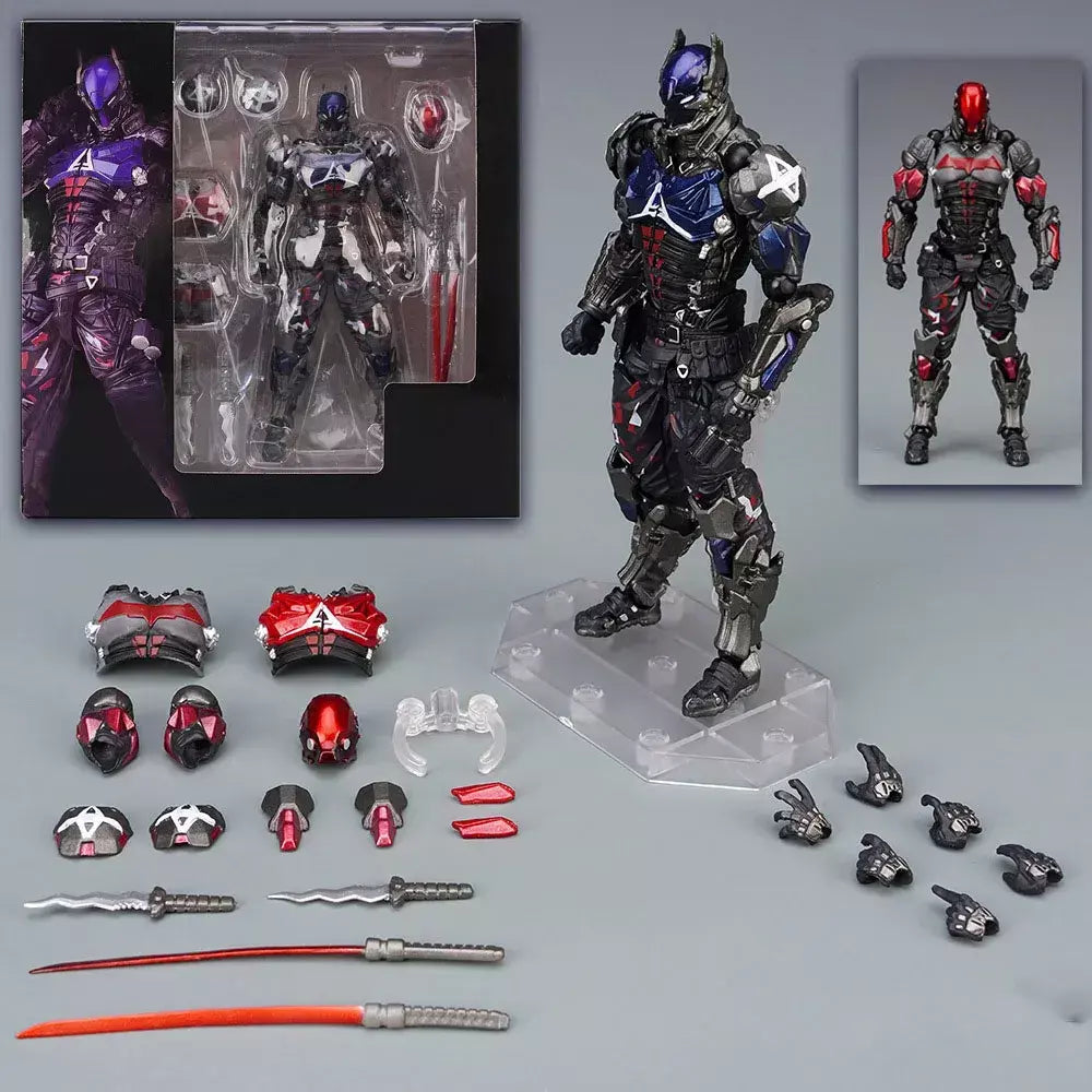 Yamaguchi-Batman Action Figure, Brinquedos em PVC, Modelo Arkham Knight, Articulações Móveis, Conjunto de Presentes, 17cm, 024, 2023