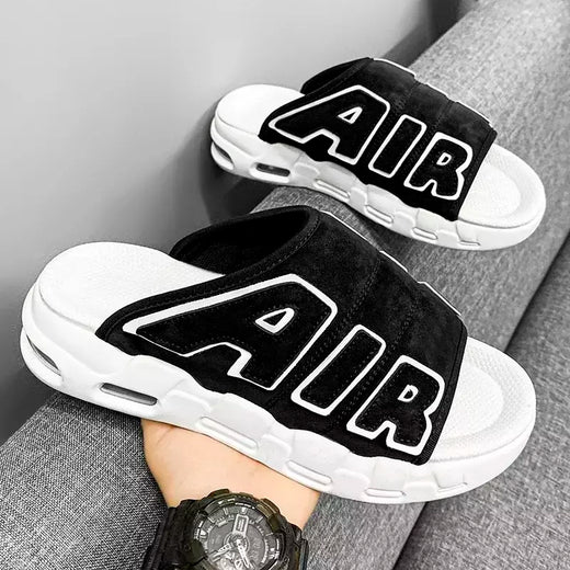 Chinelos esportivos antiderrapantes masculinos, chinelos com design de almofada de ar, escorregador macio, verão, novo