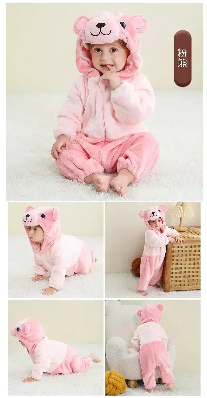 Macacão de flanela para bebés, Macacão Kigurumi, Macaco, Unicórnio, Vaca, Leão, Animal Cosplay, Pijama para 1 a 4 anos Crianças, Meninos, Inverno