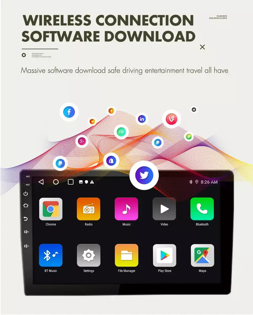 Essgoo rádio do carro android 14 carplay vídeo multimídia automático 7/9/10 ''estéreo universal para volkswagen nissan hyundai kia toyota