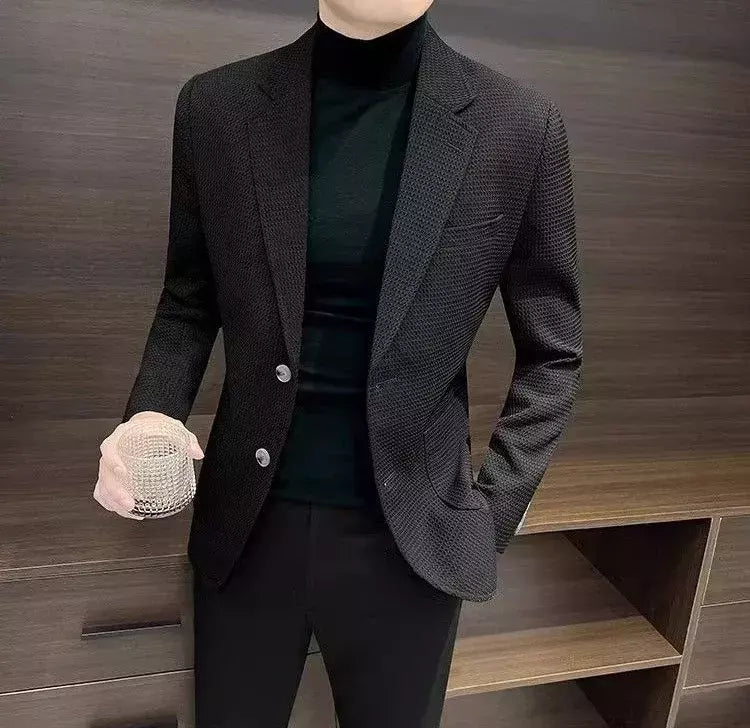 Blazer fino preto slim fit masculino, jaquetas masculinas, casaco de negócios, estilista de luxo, roupas de alta qualidade, novo, 2021