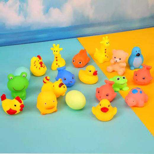 Cute Animals Banho Brinquedo para Crianças, Flutuador De Borracha Macia, Squeeze Sound, Wash Play, Brinquedos De Água De Natação, Presentes Engraçados, 10 Pcs/Set