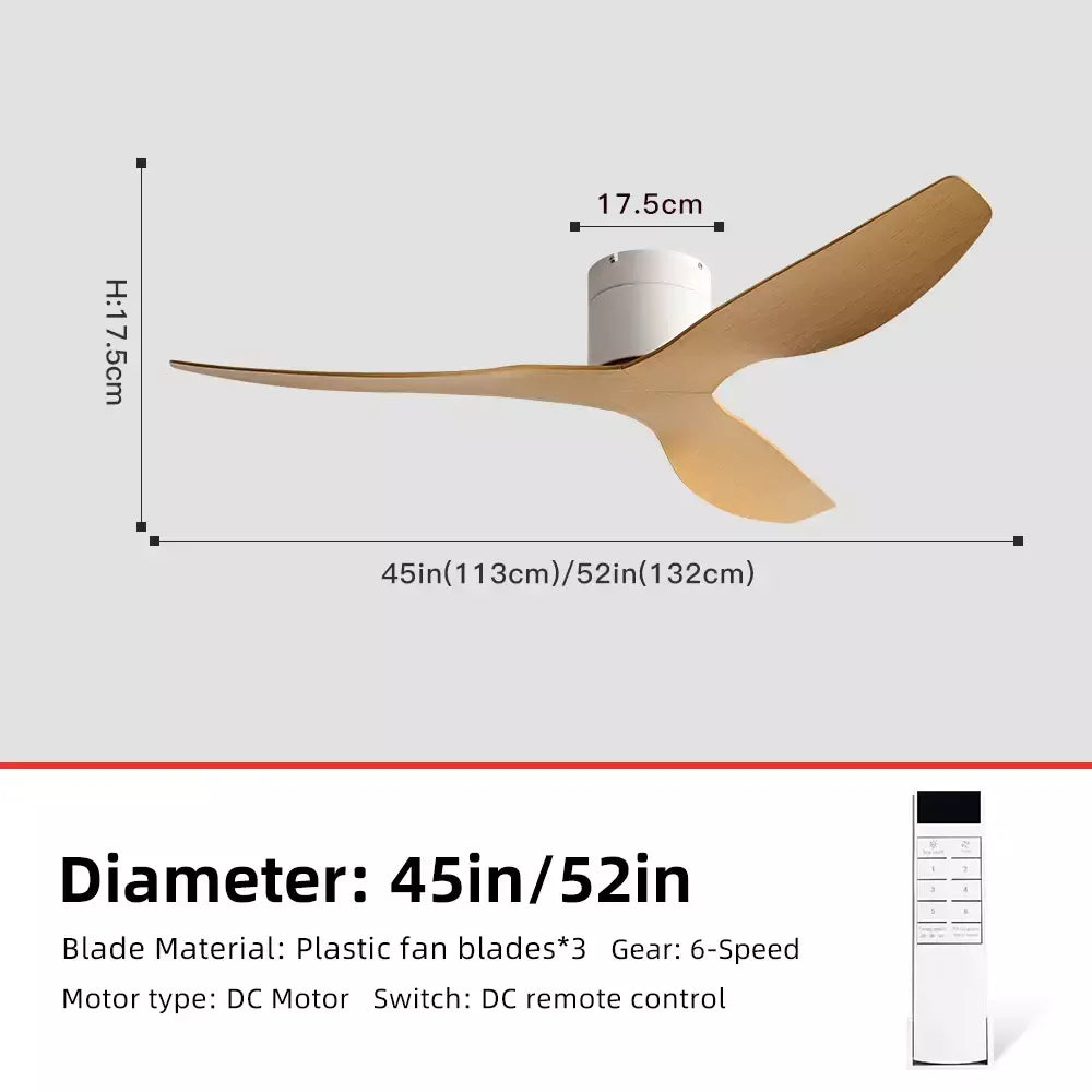 FUMANJIA Ventilador de teto retrô industrial de 45/52", ideal para áreas de vida/jantar, casa e escritório - Motor inversor DC silencioso de 6 velocidades