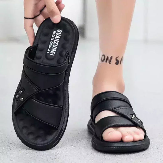 Sandálias de couro confortáveis masculinas, sapatos ao ar livre, marca original, tendência adulta, verão, 2024