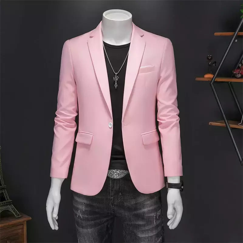 Blazer Casual de Negócios Masculino, Jaqueta Monocromática, Casacos Oversize, Smoking Masculino, Roupas de Marca, Roupas de Trabalho, Plus Size M-6XL