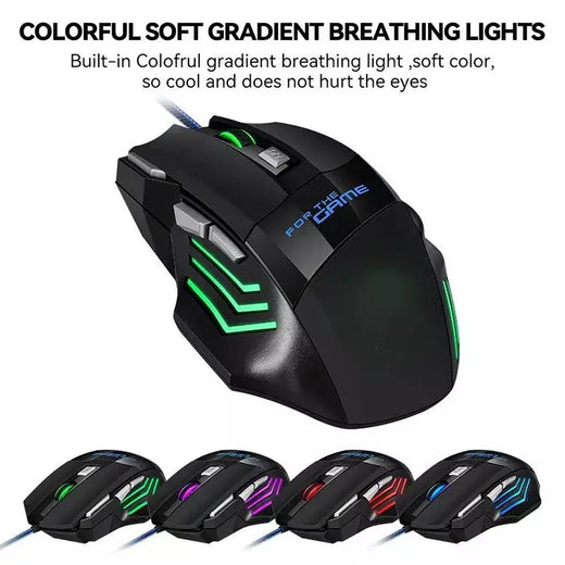 1 pc apenas novo mouse para jogos usb hipervelocidade rgb retroiluminado ergonômico mouse para jogos 7d esports mouse com fio para laptop pc gamer