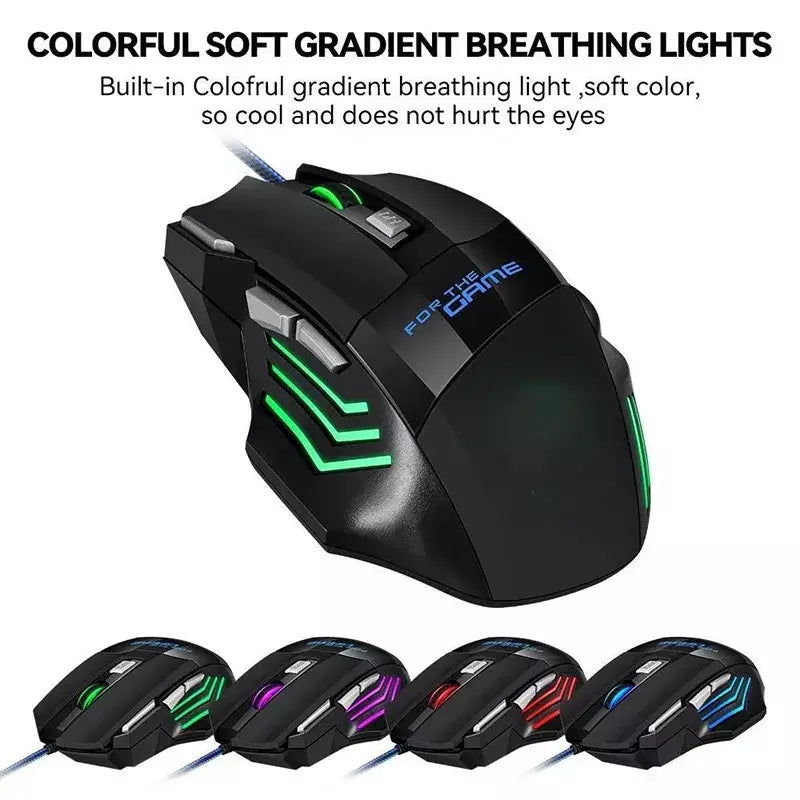 1 pc apenas novo mouse para jogos usb hipervelocidade rgb retroiluminado ergonômico mouse para jogos 7d esports mouse com fio para laptop pc gamer