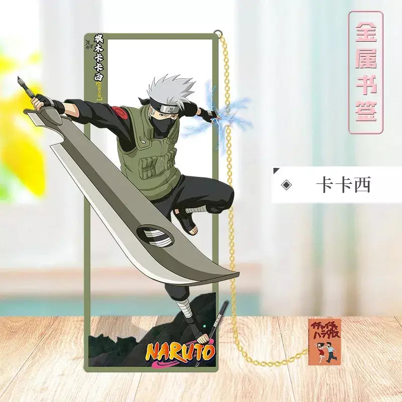 Naruto anime japonês periféricos metal artesanato marcador ornamentos de mesa colecionáveis presente de aniversário criativo para namorado menino brinquedo