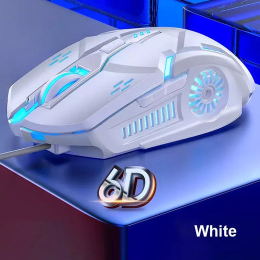 G5 mouse para jogos com fio, luz de fundo colorida, 6 botões, silencioso, 4 velocidades, 3200 dpi, rgb, mouse para jogos, computador, laptop