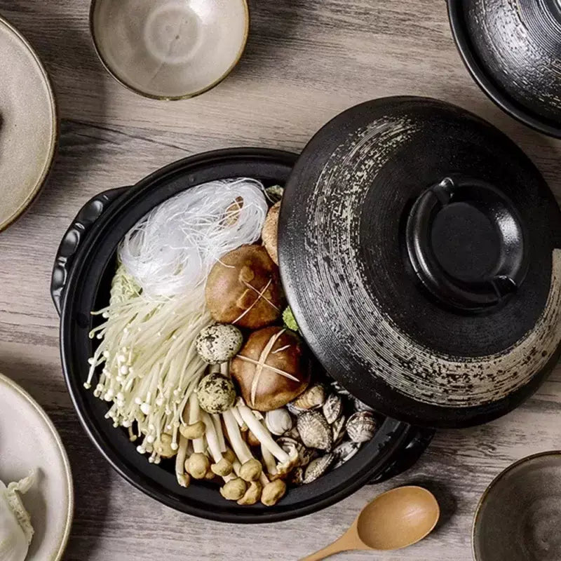 Pote cerâmica argila cozinhar caçarola japonês guisado sopa tampa de terra panelas quentes coreano pot prato pan panelas estoque chinês