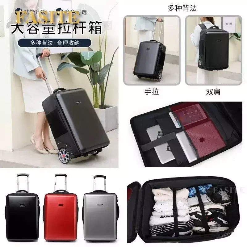 Trolley impermeável mochila com rodas grandes, continuar, viagem preguiçosa, bagagem de mão, novo, 22";;VERDADEIRO;;"a,19