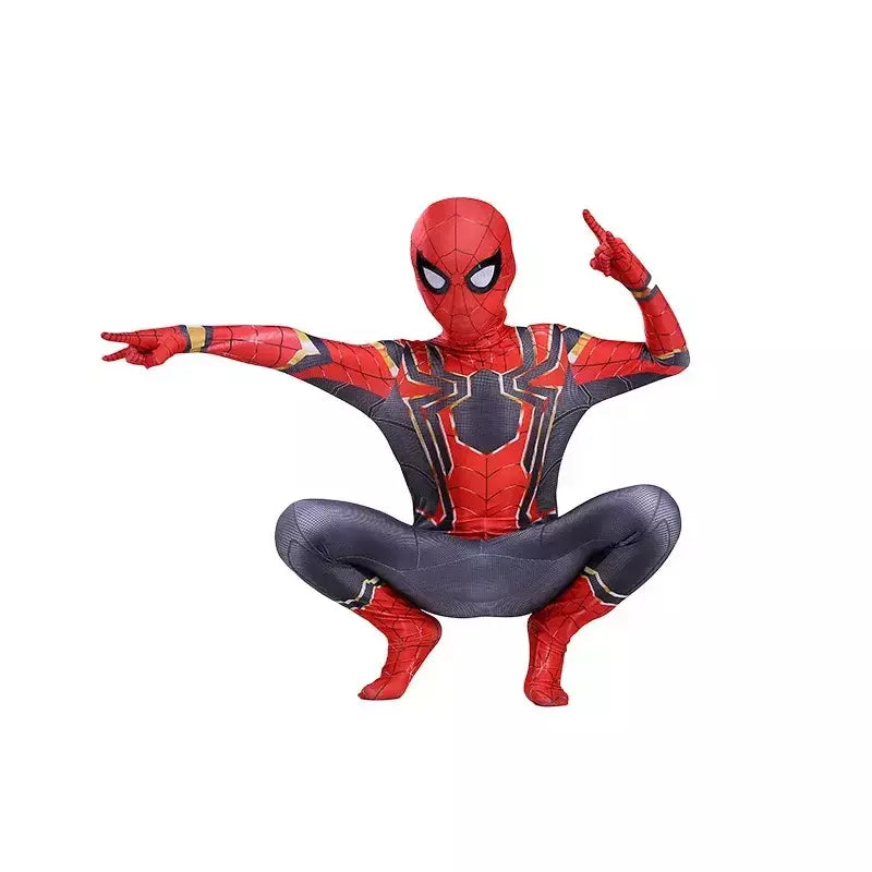 Crianças super-herói spiderman cosplay traje homem de ferro pantera negra zentai macacão bodysuit trajes de festa de halloween para meninos meninas