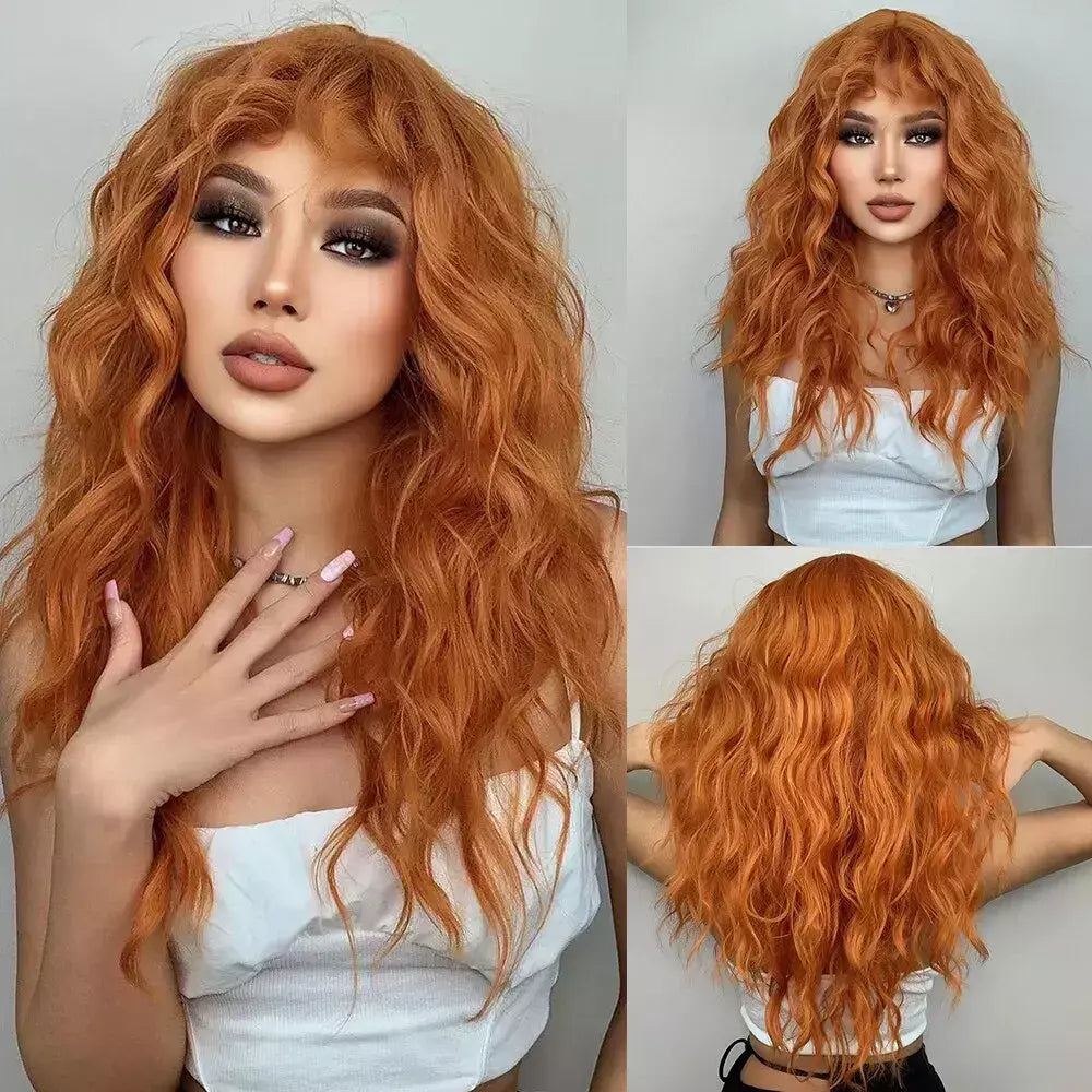 Marrom loira ombre perucas de cabelo natural para mulheres longo ondulado com raízes escuras peruca sintética para mulheres resistente ao calor perucas coaplay