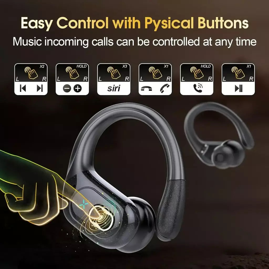Fones de ouvido sem fio em fones de ouvido bluetooth 5.4 alta fidelidade baixo sem fio led toque mãos-livres cancelamento de ruído
