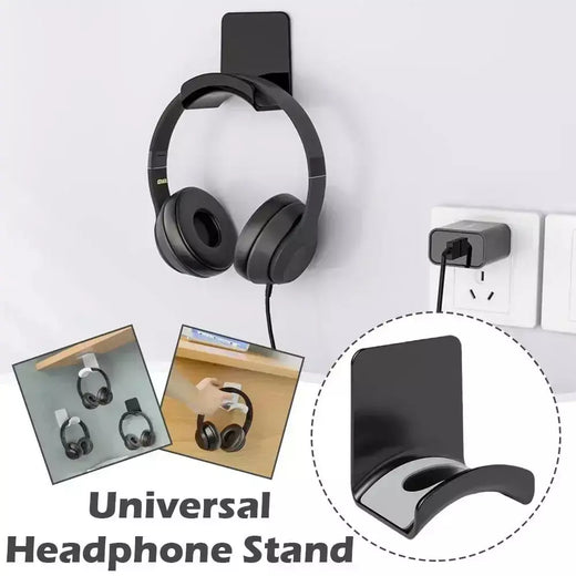 Suporte universal para fone de ouvido, suporte de plástico adesivo para montagem na parede sob a mesa, suporte para fone de ouvido para jogos