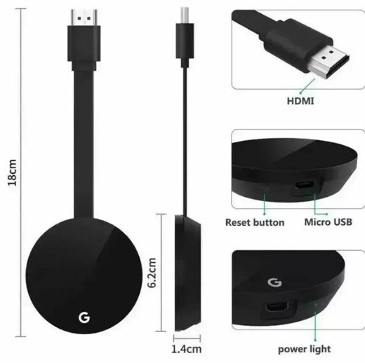 Hdmi-compatível chromecast google sem fio wifi mirascreen hd display dongle mídia streaming de vídeo tv casa inteligente para ios/android