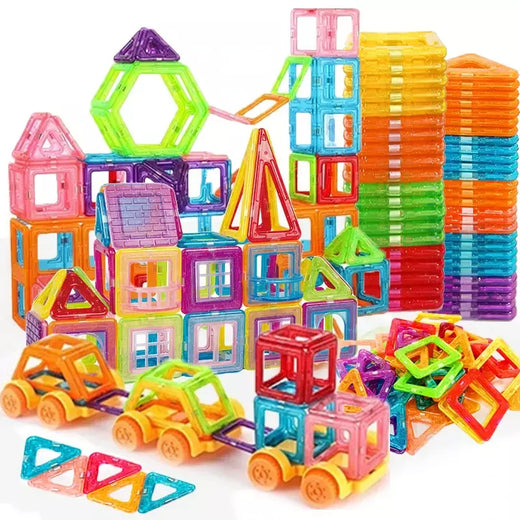 64-184 pçs crianças blocos de construção magnéticos mini tamanho brinquedos magnéticos para meninos conjunto de construção brinquedo haste para crianças meninas
