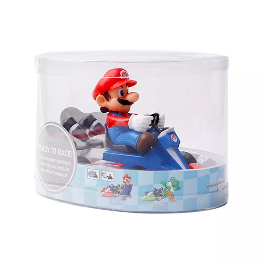 Super mario puxar para trás carro verde yoshi burro kong bowser luigi sapo princesa pêssego figura de ação juguetes anime jogo boneca