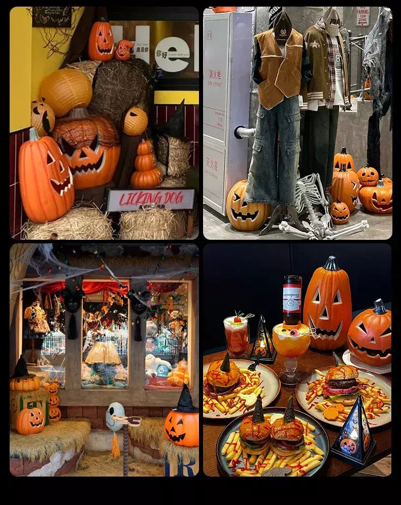 Decoração de halloween abóboras lâmpada para casa quintal jardim ao ar livre decoração halloween horror casa crânio festa adereços brilho no escuro