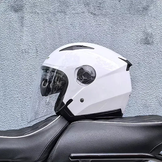 Capacete de motocicleta masculino feminino quatro estações capacete para motocicleta cascos para moto lente dupla corrida meia capacete