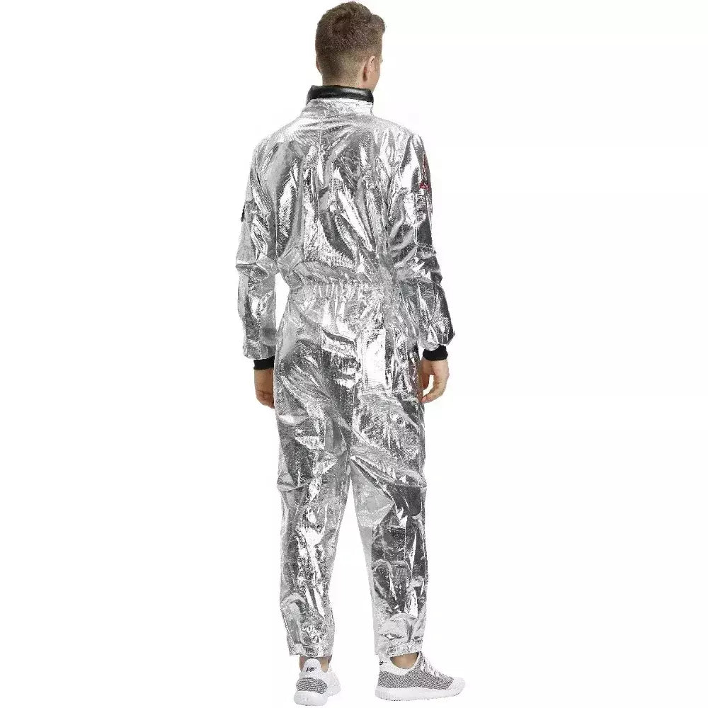 Halloween natal prata spaceman masculino feminino espaço terno adulto crianças astronauta traje festa de família vestir-se presente aniversário