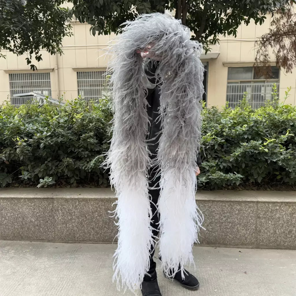 Boa de penas de avestruz arco-íris, 6/10/20 camadas, acessórios de festa fofos para mulheres, halloween, carnaval, cosplay, decoração de casamento, fantasia diy