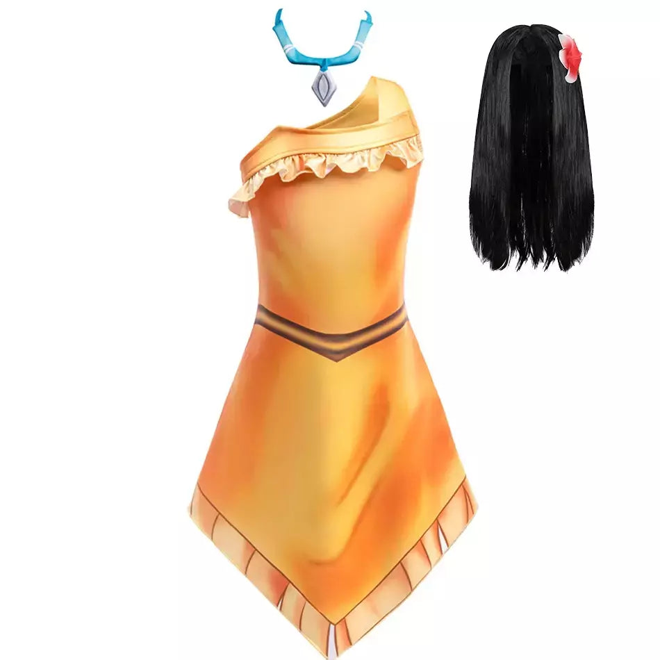 Indiano pocahontas princesa cosplay vestido meninas matoaka festa de halloween disfarce traje crianças dos desenhos animados filme fantasia outfits