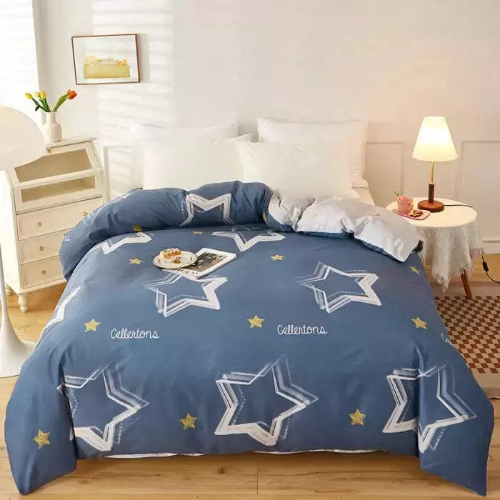 Listrado impressão algodão Duvet Cover Set, Soft Skin Friendly cama fronha, 1PC, 2PC, 3 PCs, 100% algodão