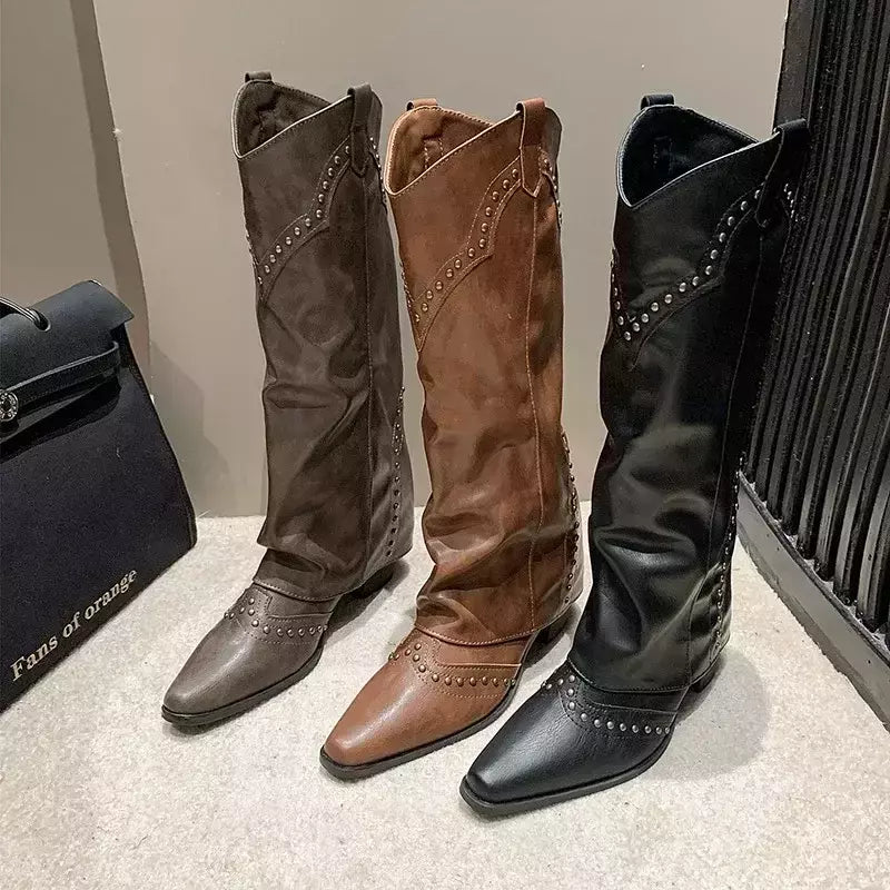 Botas altas de coxa para mulheres, botas longas de cavaleiro feminino, sapato grosso, zíperes traseiros, moda para meninas, inverno