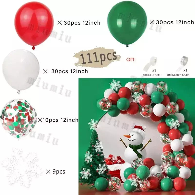 Decorações balões de natal guirlanda arco vermelho metálico ouro com homem de gengibre estrelas balão foil para decoração de festa de natal
